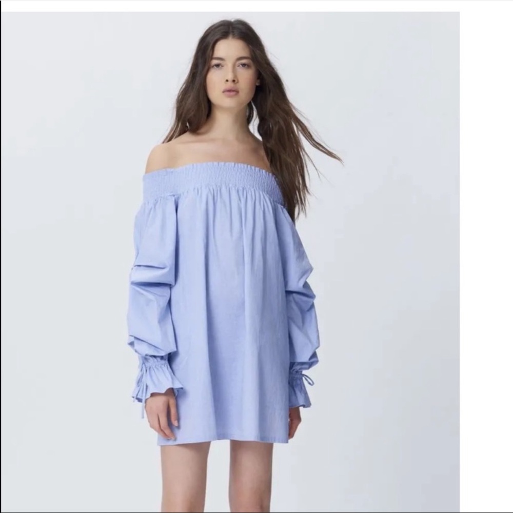 Rebecca Minkoff Nicola Smocked Off Shoulder Dress